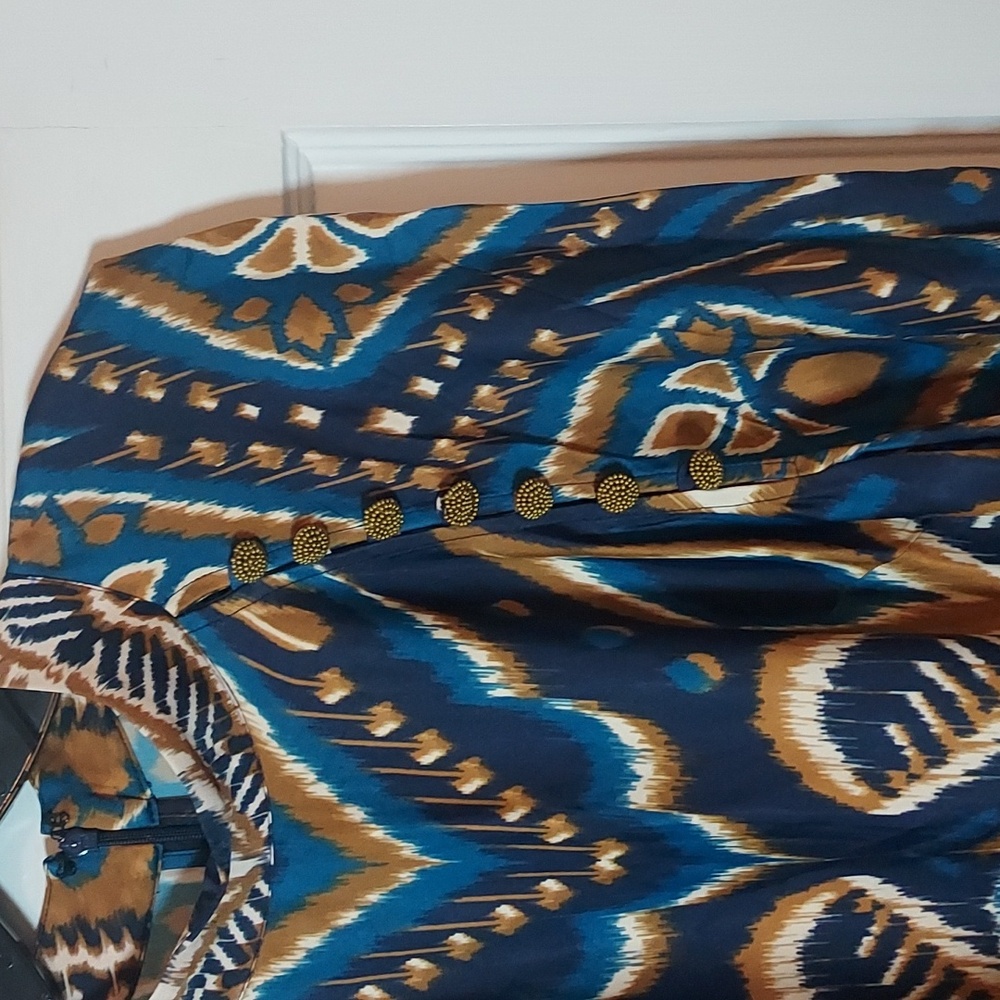 FARM Rio Women's Pineapple Ikat Raglan Sleeve Mini Dress Size Large - Picture 10 of 16